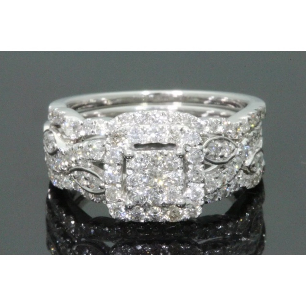 1.25 carat 10k white gold diamond ring set